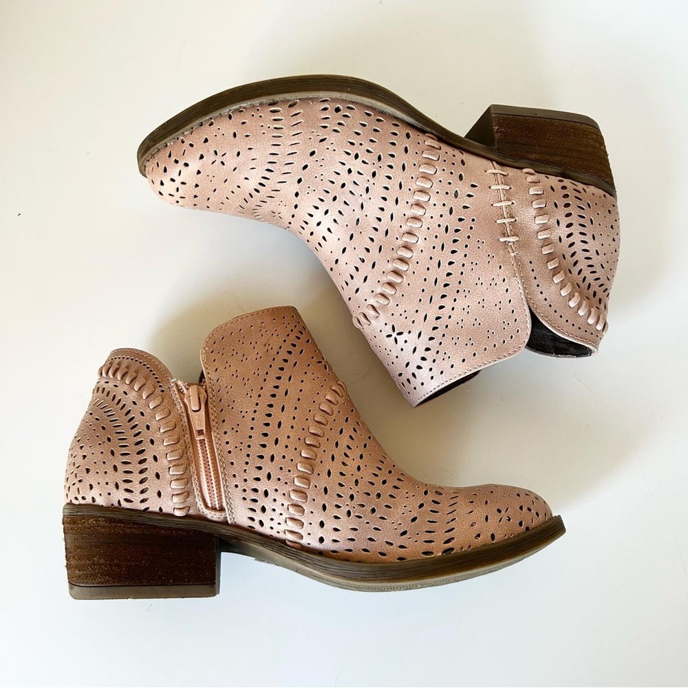 Not Rated Pink Perforated Ankle Boots